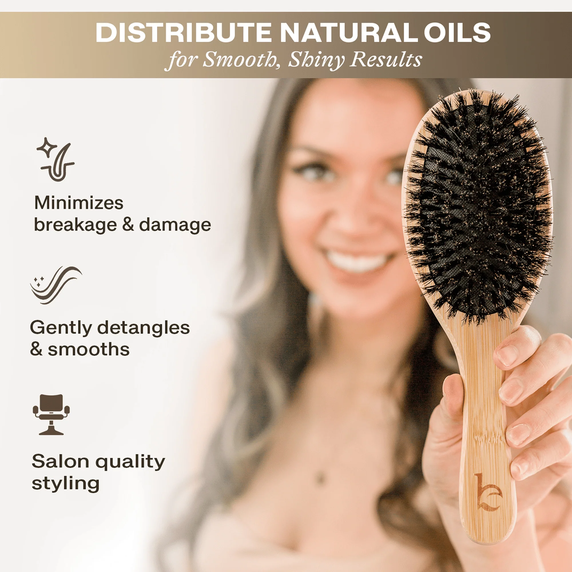 100% Boar Bristle Hair Brush - Image 5