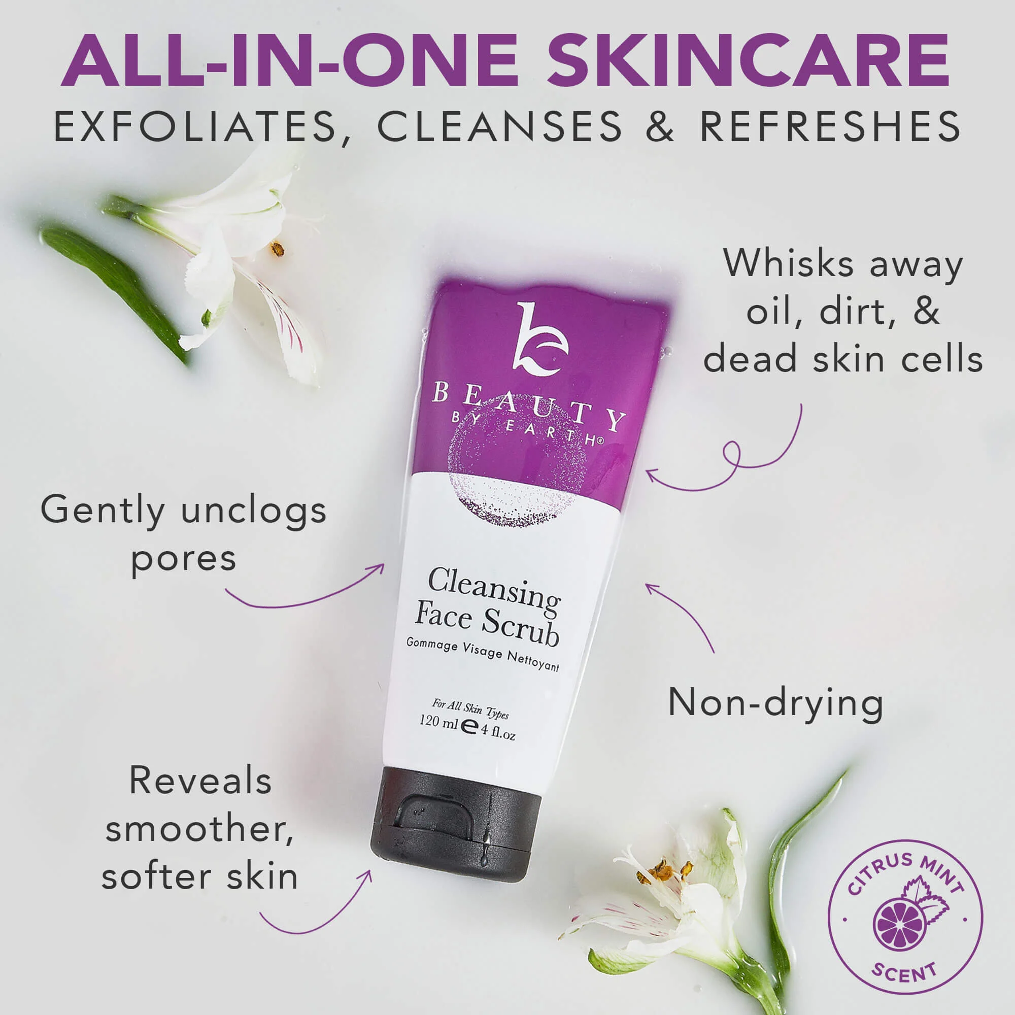 Vegan Cleansing Face Scrub (2-in-1 Exfoliating Scrub for Acne & Blackheads) - Image 8